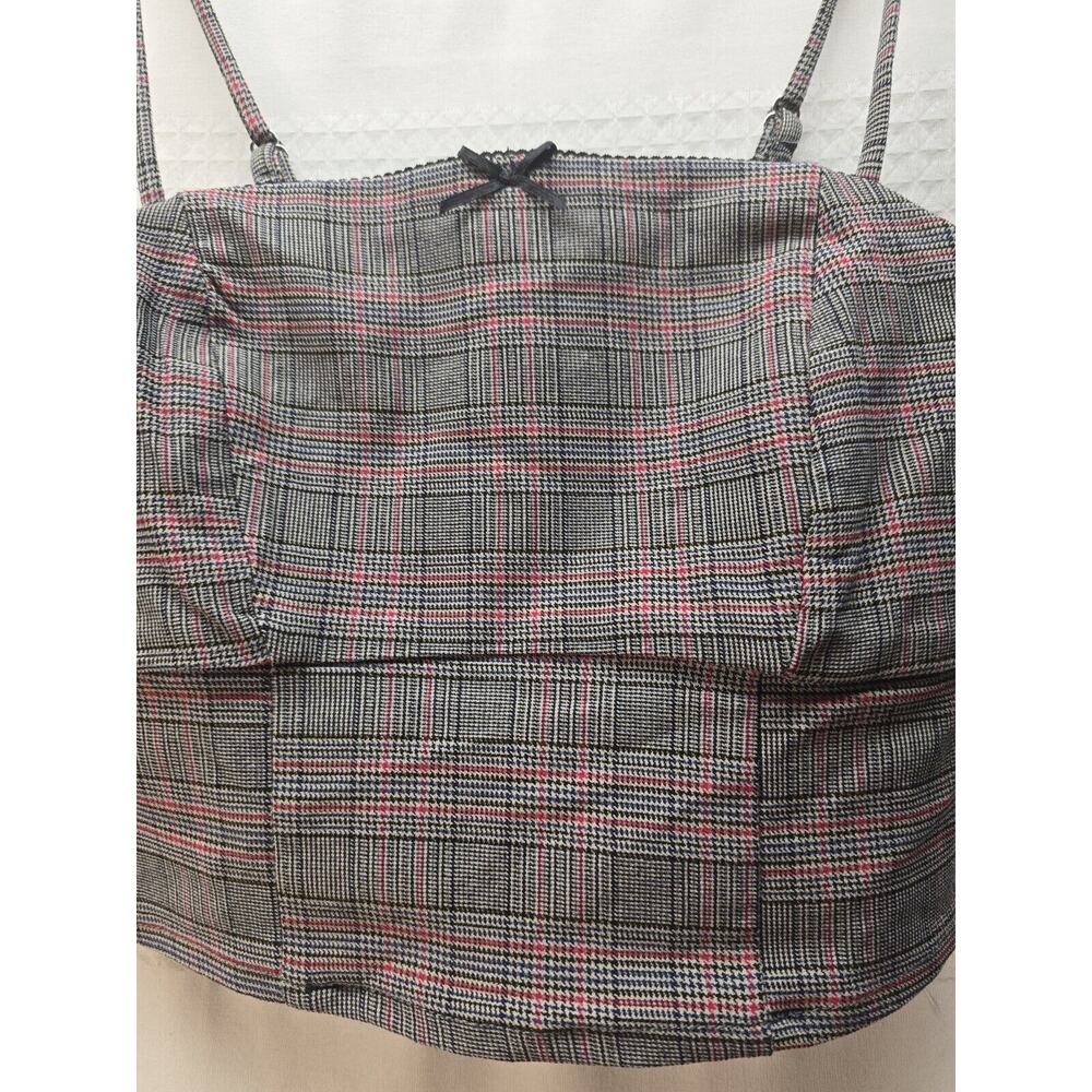 Wild Fable Halter Crop Top Size XS Womens Plaid Y2K spaghetti Strap - Picture 2 of 8